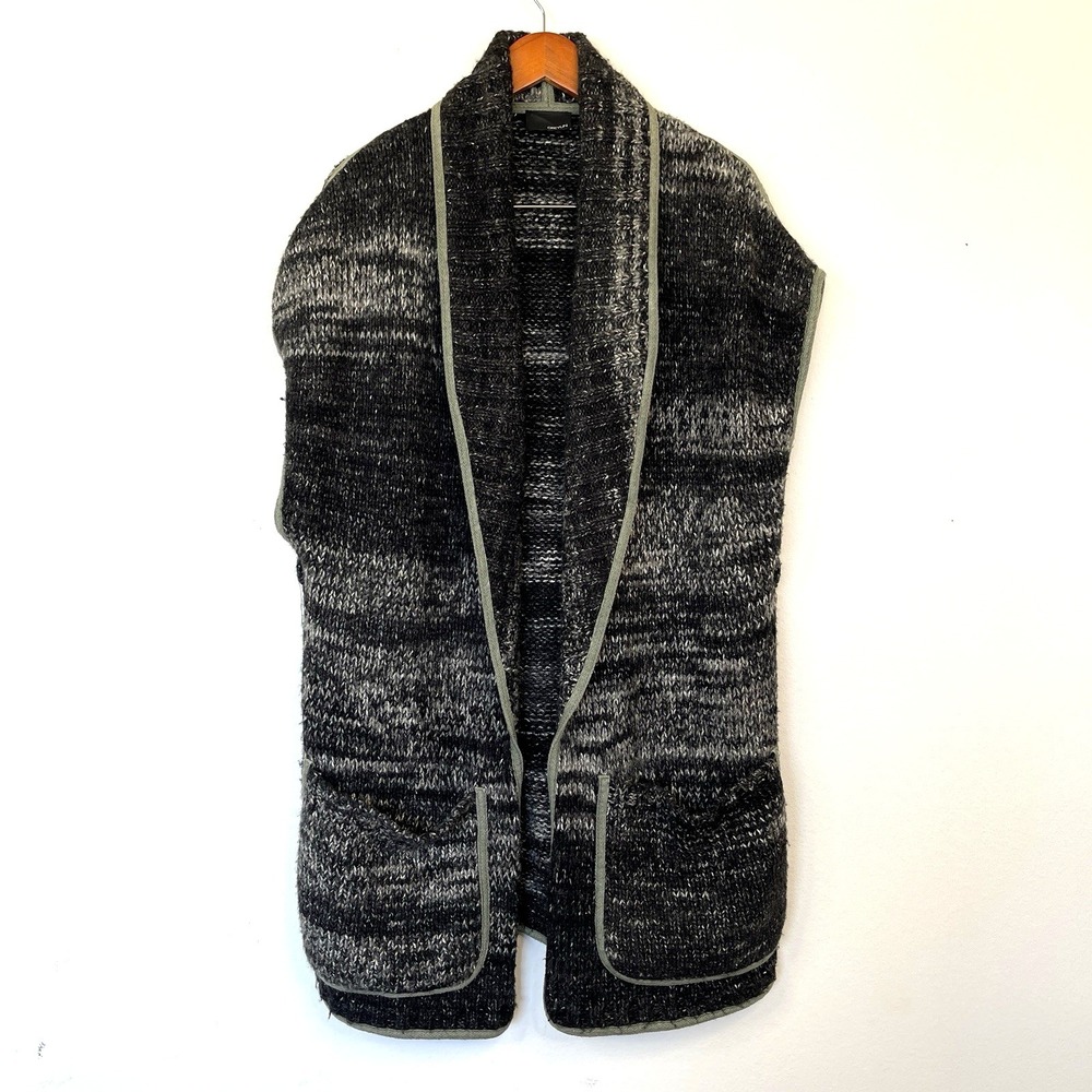 Greylin Anthropologie Long Wool Knit Vest Sz M Vest Marble Layers Bohemian Artsy